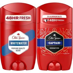 Old Spice WhiteWater & Captain Stick Roll-On Men/Erkek Deodorant 50ML (Karma 2 Li Set)