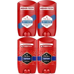 Old Spice WhiteWater & Captain Stick Roll-On Men/Erkek Deodorant 50ML (Karma 4 Lü Set)