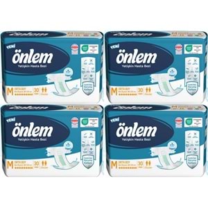 Önlem Yetişkin Bezi Bel Bantlı Tekstil Yüzey M - Medium - Orta 120 Adet (4PK*30)