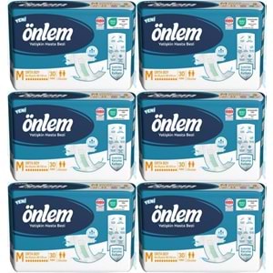 Önlem Hasta Bezi Bel Bantlı Tekstil Yüzey M - Medium - Orta 180 Adet (6PK*30)