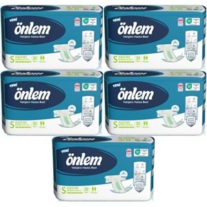 Önlem Yetişkin Bezi Bel Bantlı Tekstil Yüzey S - Small - Küçük 150 Adet (5PK*30)