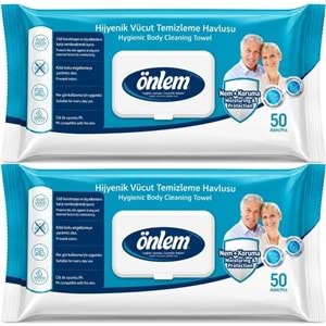 Önlem Hijyenik Vücut Temizleme Islak Mendil Havlu 100 Yaprak (2PK*50)