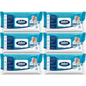 Önlem Hijyenik Vücut Temizleme Islak Mendil Havlu 300 Yaprak (6PK*50)