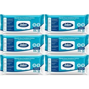 Önlem Hijyenik Vücut Temizleme Islak Mendil Havlu 300 Yaprak (Ebat XXL) (6PK*50)