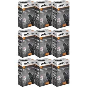 Only Evo Beyond Glove Nitril Siyah Pudrasız Muayene Eldiveni 900 Lü Set L - Large - Büyük (9PK*100)