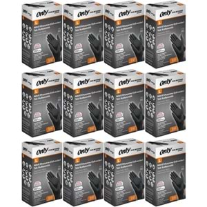 Only Evo Beyond Glove Nitril Siyah Pudrasız Muayene Eldiveni 1200 Lü Set L- Large - Büyük (12PK*100)