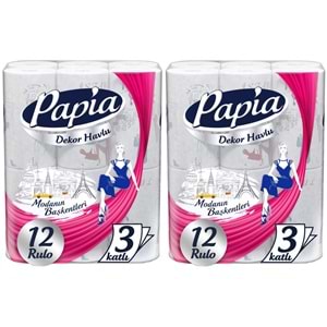 Papia Kağıt Havlu Decor (Modanon Başkentleri Desenli) 24 Lü Set (2Pk*12)