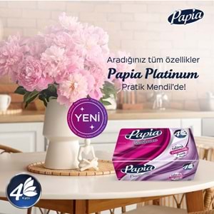 Papia Platinum Pratik Mendil 125 Yaprak (4 Katlı) 2250 Yaprak (18PK*125)