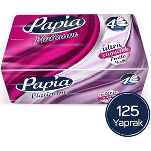 Papia Platinum Pratik Mendil 125 Yaprak (4 Katlı) 4500 Yaprak (36PK*125)