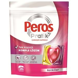 Peros Pratik Matik Çamaşır Deterjanı Kapsülü - Tableti 52 Adet Renkliler (2PK*26)