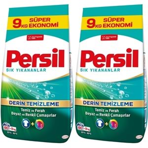 Persil Matik Toz Çamaşır Deterjanı 18KG Sık Yıkananlar Beyaz ve Renkliler İçin (2PK*9KG)(120 Yıkama)