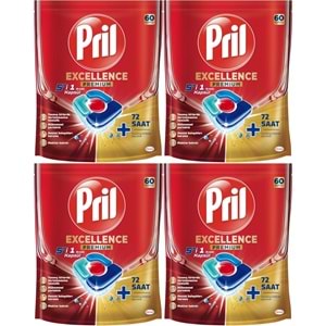 Pril Bulaşık Makinesi Deterjanı Kapsül Tablet Excellence Premium 5 i 1 Arada 240 Adet (4PK*60)