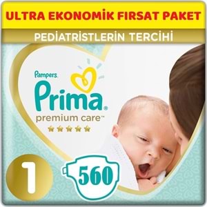 Prima Premium Care Bebek Bezi Beden:1 (2-5Kg) Yeni Doğan 560 Adet Ultra Ekonomik Fırsat Pk