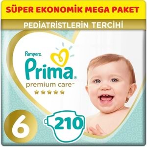 Prima Premium Care Bebek Bezi 6 Beden 13+ KG Extra Large 210 Adet Süper Ekonomik Mega Pk