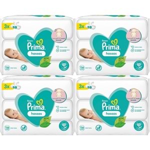 Prima Islak Havlu Mendil Hassas Ciltler İçin Bitki Bazlı Kokusuz (12 Li Set) (4PK*3) 624 Yaprak
