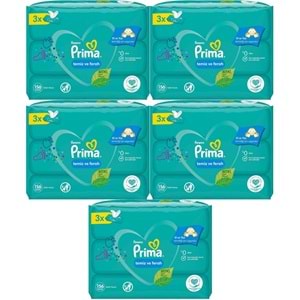 Prima Islak Havlu Mendil Temiz ve Ferah (Bitki Bazlı) 15 Li Set (5PK*3) 780 Yaprak