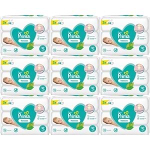 Prima Islak Havlu Mendil Hassas Ciltler İçin Bitki Bazlı Kokusuz (27 Li Set) (9PK*3) 1404 Yaprak