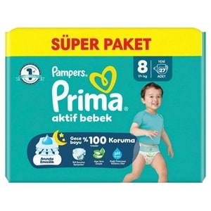 Prima Bebek Bezi 8 Beden 17+ KG XXX Large 108 Adet Süper Aylık Pk