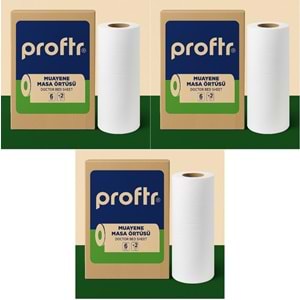 Proftr Hasta Muayene Sedye Masa Örtüsü Çift Katlı 50*25CM 50 Metre (3 Lü Set)