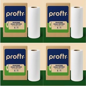 Proftr Hasta Muayene Sedye Masa Örtüsü Çift Katlı 50*25CM 50 Metre (4 Lü Set)