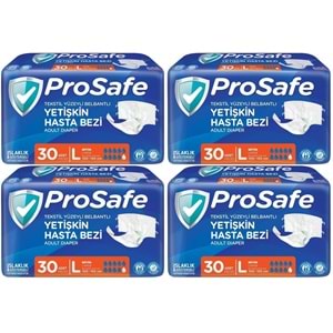 Prosafe Hasta Bezi Yetişkin Bel Bantlı Tekstil Yüzey L - Large - Büyük Boy 120 Adet (4PK*30)