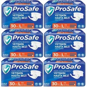 Prosafe Hasta Bezi Yetişkin Bel Bantlı Tekstil Yüzey L - Large - Büyük Boy 180 Adet (6PK*30)