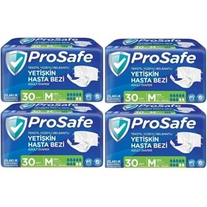 Prosafe Hasta Bezi Yetişkin Bel Bantlı Tekstil Yüzey M - Medium - Orta Boy 120 Adet (4PK*30)