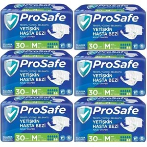 Prosafe Hasta Bezi Yetişkin Bel Bantlı Tekstil Yüzey M - Medium - Orta Boy 180 Adet (6PK*30)