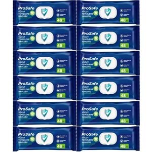 Prosafe Hasta Vücut Temizleme Islak Mendil Havlu 48 Yaprak XL (12 Li Set) Plastik Kapak