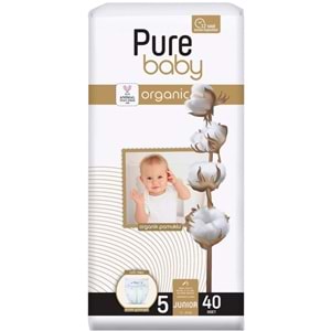 Pure Baby Organik Bebek Bezi 5 Beden 11-20 KG Junior 240 Adet Ekstra Fırsat Pk