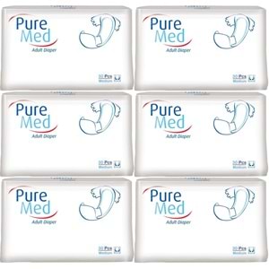 Puremed Hasta Bezi Bel Bantlı Tekstil Yüzey Medium M-Orta 180 Adet (6PK*30)