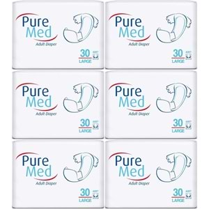 Puremed Hasta Bezi Bel Bantlı Tekstil Yüzey Large L-Büyük 180 Adet (6PK*30)
