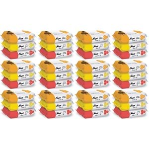 Sleepy Islak Havlu Mendil Meyve Çeşitleri 90 Yaprak (36 Lı Set) Plastik Kapaklı (Citrus Garden)