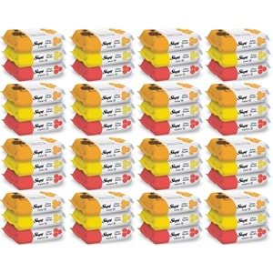 Sleepy Islak Havlu Mendil Meyve Çeşitleri 90 Yaprak (48 Li Set) Plastik Kapaklı (Citrus Garden)
