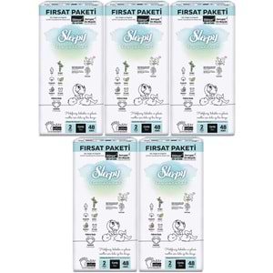 Sleepy Bebek Bezi Bio Natural Beden:2 (3-6KG) Mini 240 Adet Mega Fırsat Pk