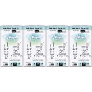 Sleepy Bebek Bezi Bio Natural Beden:1 (2-5KG) Yeni Doğan Newborn 200 Adet Avantaj Fırsat Pk