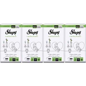 Sleepy Bebek Bezi Natural Beden:1 (2-5KG) Yeni Doğan Newborn 168 Adet Jumbo Pk (4PK*42)