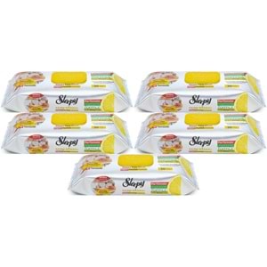 Sleepy Easy Clean Yüzey Temizlik Mutfak Havlusu -Mendili 50 Yaprak Limon Yağlı (5Li Set) 250 Yaprak