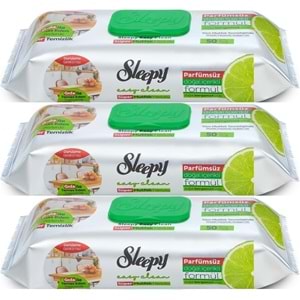 Sleepy Easy Clean Yüzey Temizlik Mutfak Havlusu -Mendili 50 Yaprak Bergomot Yağlı (3Lü Set) 150Yprk