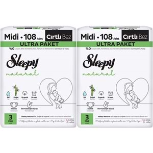 Sleepy Bebek Bezi Natural Beden:3 (4-9KG) Midi 216 Adet Ekonomik Ultra Pk