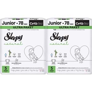Sleepy Bebek Bezi Natural Beden:5 (11-18KG) Junior 156 Adet Ekonomik Ultra Pk