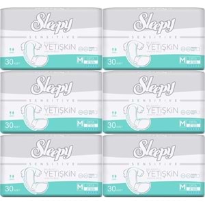 Sleepy Yetişkin Hasta Bezi Bel Bantlı M - Orta - Medium 180 Adet (6PK*30)
