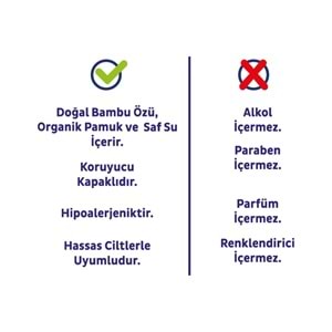 Sleepy Islak Havlu Mendil Pamuklu Yenidoğan Natural Bambu 40 Yaprak 18 Li Set (720 Yaprak)