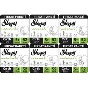 Sleepy Bebek Bezi Naturel Beden:5+ (13-20Kg) Junior Plus 312 Adet Ekstra Fırsat Pk