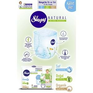 Sleepy Külot Bebek Bezi Natural 6 Beden 15-25 KG XL Extra Large 80 Adet Kutu + 3 Adet Mendil
