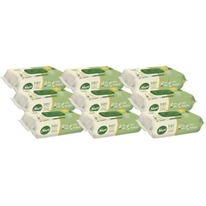 Sleepy Islak Havlu Mendil Doğal Organik Pamuklu 50 Yaprak Plastik Kapaklı (9 Lu Set) 450 Yaprak