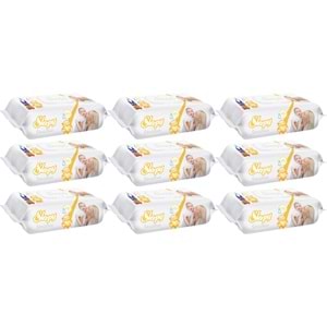 Sleepy Islak Havlu Mendil 90 Yaprak Sensitive 9 Lu Set Plastik Kapaklı