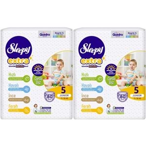 Sleepy Bebek Bezi Extra Beden:5 (11-18Kg) Junior 160 Adet Ekonomik Ultra Pk (2PK*80)