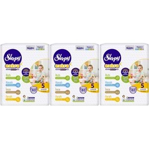 Sleepy Bebek Bezi Extra Beden:5 (11-18Kg) Junior 240 Adet Aylık Ultra Pk (3PK*80)