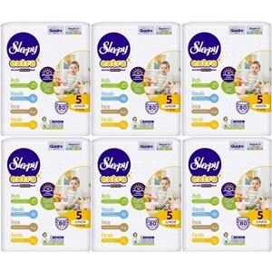 Sleepy Bebek Bezi Extra Beden:5 (11-18Kg) Junior 480 Adet Ekstra Ultra Pk (6PK*80)